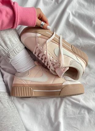 Женские кроссовкт розовые nike wmns court legacy lift 'light soft pink'10 фото