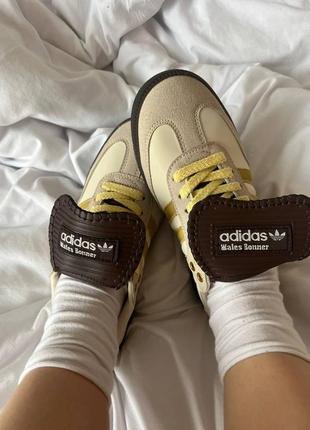 Кроссовки adidas samba х wales &amp; bonnes “ ecu tint brown "4 фото
