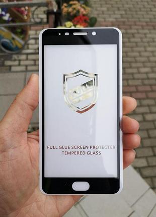 Скло захисне meizu m6 note full glue black повна поклейка