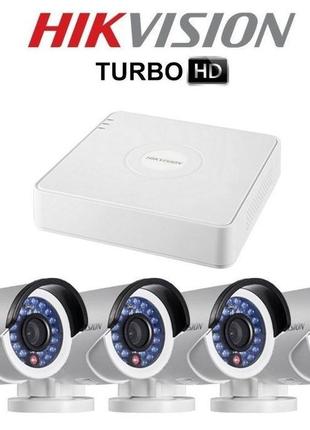 Комплект системи відеонагляду 4 камери hikvision