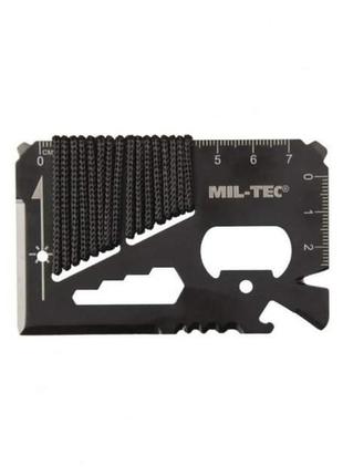 Мультитул-картка з паракордом black (mil-tec)