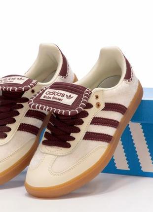 Кроссовки adidas samba wales bonner white/bordo8 фото