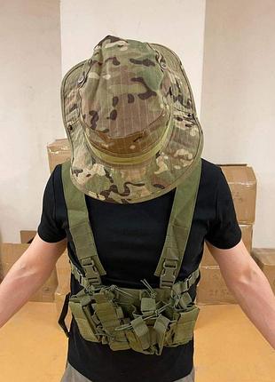 Тактичний нагрудний пояс з підтяжками та підсумками belt6 olive