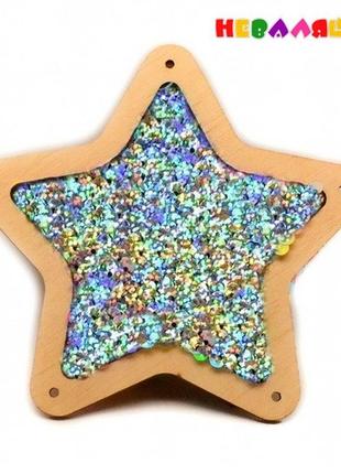 Заготівля для бізіборда зірочка з паєтками пайєтками блискучі зірка з блискітками1 фото
