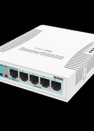 5-портовий гігабітний керований комутатор mikrotik rb260gs (cs...