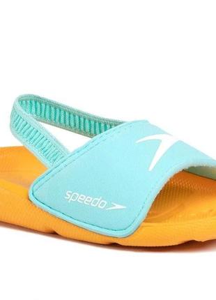 Шльопанці speedo learn to swim slide iu блакитний, помаранчеви...1 фото