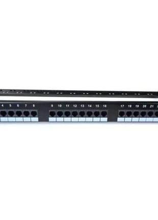 Патч панель 24 порти utp для стійки 19″ , кат. 5е