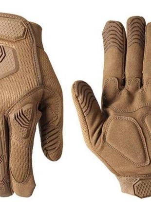 Тактичні перчатки з пальцями gloves ff 4 в кольорі койот