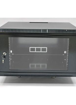 Шафа 6u, 600х500х373 мм (ш*г*в), акрилове скло, чорна