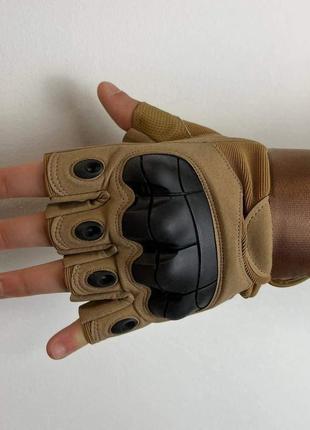 Тактичні перчатки gloves hf 1 в кольорі койот l