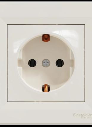 Розетка з заземленням schneider electric asfora eph2900123