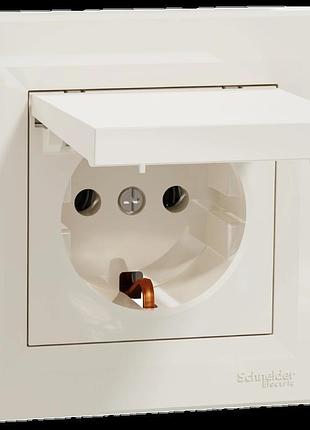 Розетка із кришкою, із заземленням schneider electric asfora e...