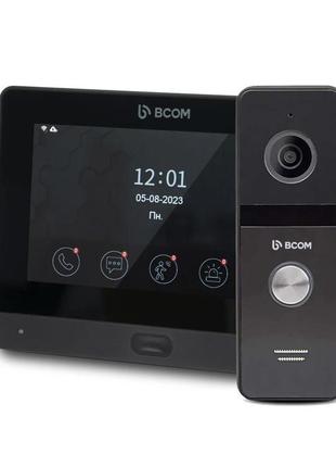 Комплект wi-fi відеодомофонa 7" bcom bd-760fhd/t black з підтр...