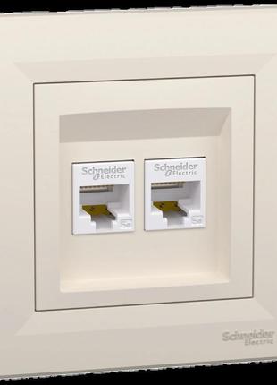 Розетка комп'ютерна rj45 utp кат. 5е підвійна schneider electr...