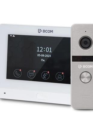 Комплект wi-fi відеодомофонa 7" bcom bd-760fhd/t white з підтр...