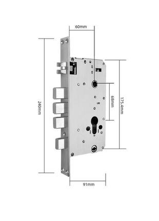 Врізна частина механічного замка seven lock з автозакриттям 60...