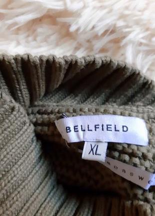 Красивый качественный оливковый свитер от bellfield5 фото