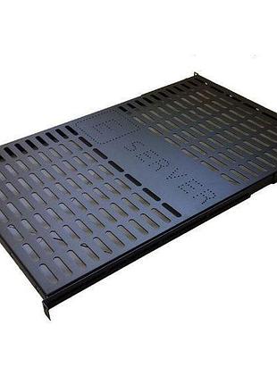 Полиця 650мм 1u 19", 4 точки кріпл., eserver, чорна, 1,5мм (ps...