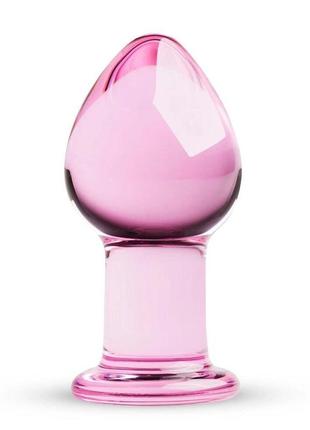Розовая анальная пробка из стекла gildo pink glass buttplug no. 27