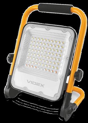 Led прожектор акумуляторний 50w 5000k 220v videx premiumvl-f2a...