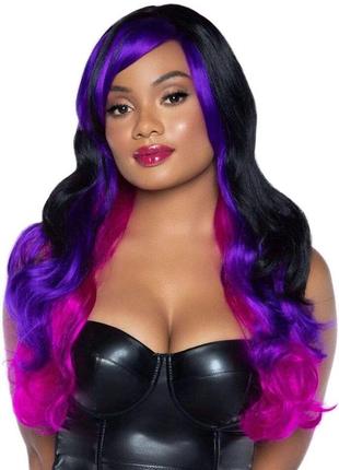 Leg avenue allure multi color wig black/purple1 фото