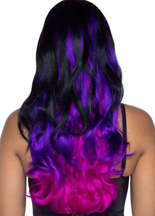 Leg avenue allure multi color wig black/purple2 фото