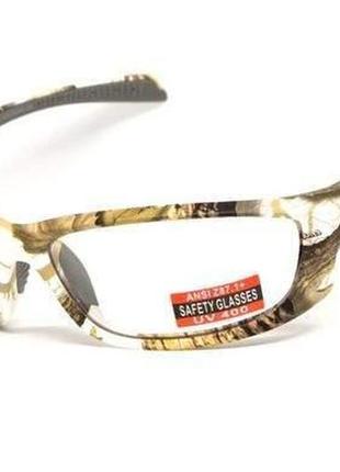 Окуляри захисні global vision hercules-5 white camo (clear), п...