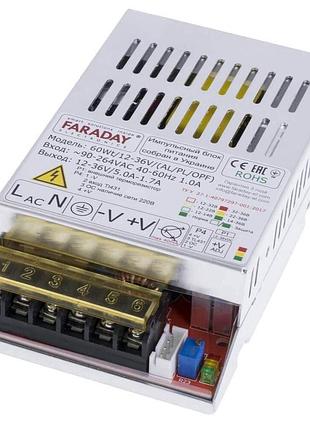Блок живлення faraday electronics 60wt/12-36v/alu