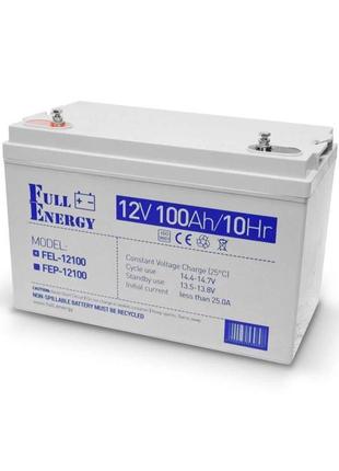 Акумулятор гелевий 12в 100 аг для дбж full energy fel-12100