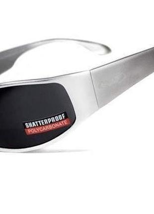 Окуляри захисні global vision bad-ass-1 silver (gray) чорні в ...
