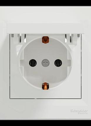 Розетка одинарна із заземленням і кришкою schneider electric a...
