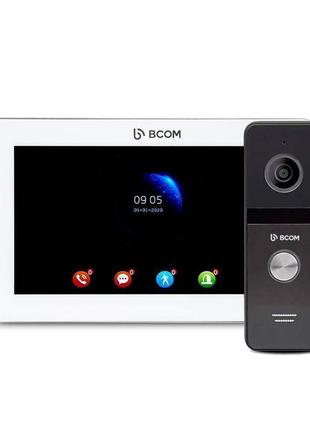 Комплект відеодомофону bcom bd-770fhd white kit: відеодомофон ...
