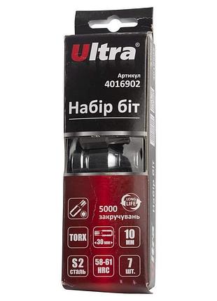 Набір біт torx 10мм 7шт s2 (пласт кейс) ultra (4016902)