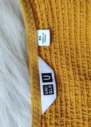 Блузка рубашка топ резинка uniqlo горчичный оранжевый 🍊 желтый,лиоцелл,xs,s,m3 фото