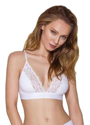 Еластичний топ з мереживом passion ps001 top l, white