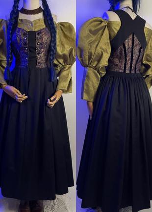 Австрія вінтажний довгий сарафан сукня максі корсет етно стиль одяг до українського строю готичний сарафан готичний стиль