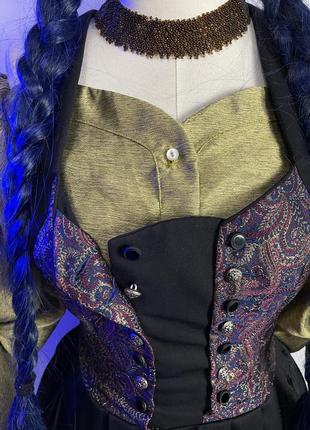 Австрия винтажный длинный сарафан платье макси корсет этно стиль одежда к украинскому строю готический сарафан готический стиль4 фото