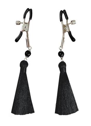 Зажимы для сосков art of sex - nipple clamps black tassels