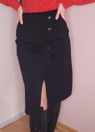 Новая черная юбка миди1 фото