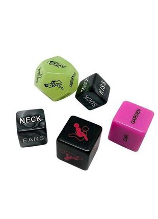 Набор кубиков wooomy ooo 5 dice set (en): места и позы для секса, интимные действия и части тела