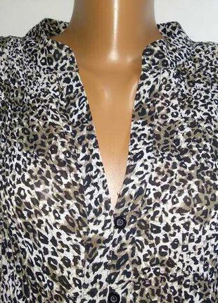Блуза плиссе в леопардовый принт #313#2 фото
