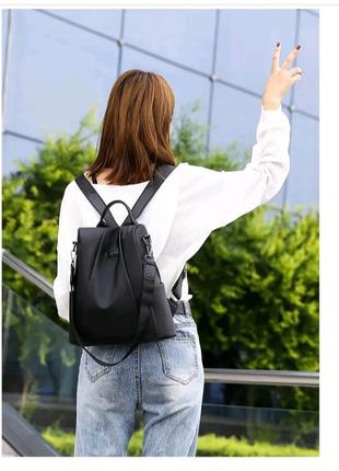 Рюкзак- сумка антизлодій , рюкзак жіночий колір чорний2 фото