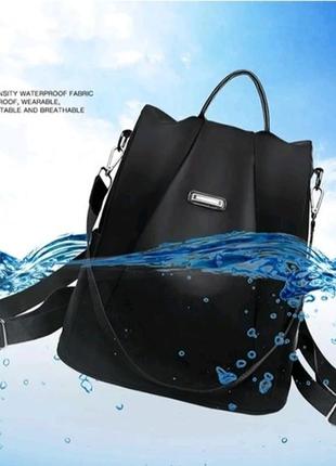 Рюкзак- сумка антизлодій , рюкзак жіночий колір чорний3 фото