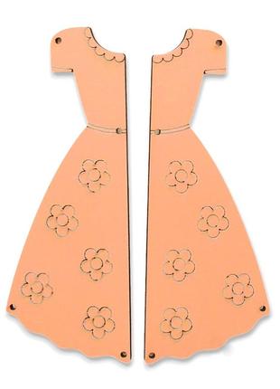 Заготівля для бізіборду кольорова сукня + блискавка для дівчинки 14 см помаранчевий колір для бізікуба2 фото