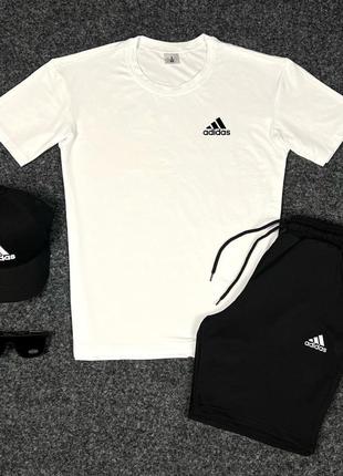 Мужской летний спортивный костюм комплект футболка и шорты adidas