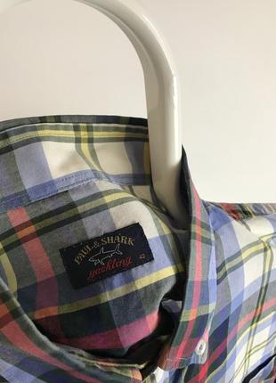 Красивая рубашка в клетку paul shark vintage ralph hilfiger dolce prada hilfiger4 фото