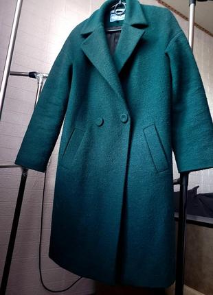 Ізумрудне шерстяне пальто2 фото