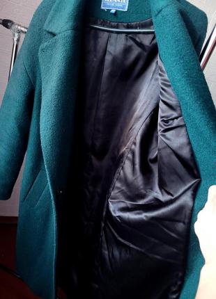 Ізумрудне шерстяне пальто6 фото