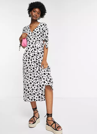 Нежное длинное платье с v-образным вырезом и звездным принтом nobody's child