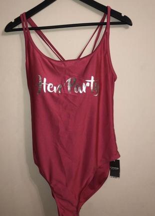 Купальник боді злитний рожевий великий розмір новий